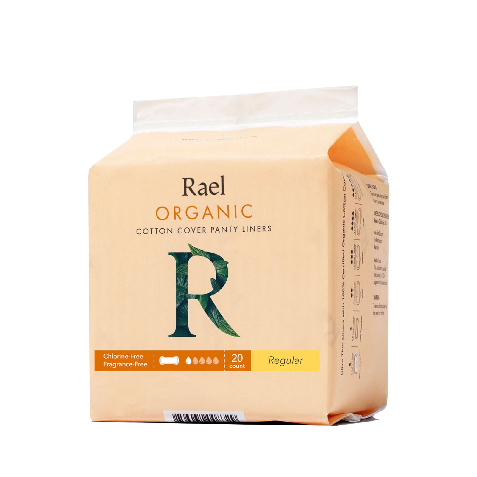 Rael Organic Cotton Regular Panty Liners 20s